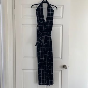 Brand new low back, V neck Dark Navy Dress Small